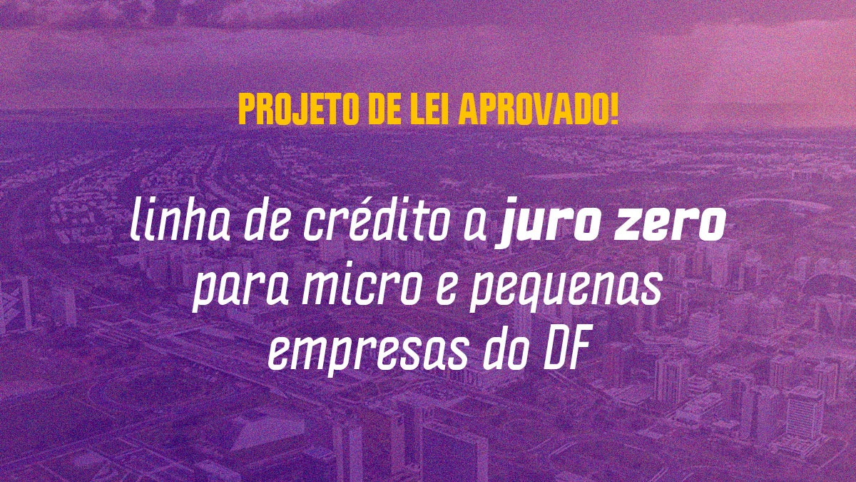 Distrital Fábio Felix aprova linha de crédito a juro zero para micro e pequenas empresas do DF